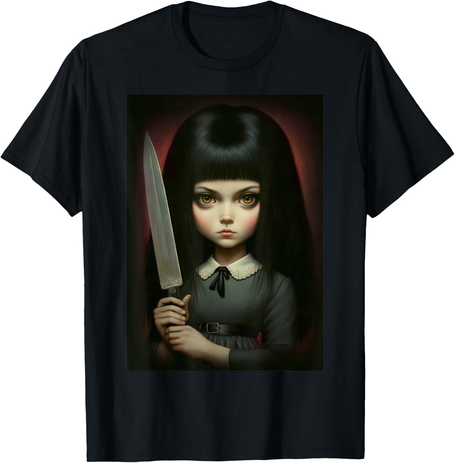 Last Gasp Graphics Sinister Girl Holding Knife T-Shirt