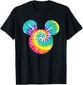 Disney Mickey Mouse Icon Rainbow Tie-Dye Short Sleeve T-Shirt