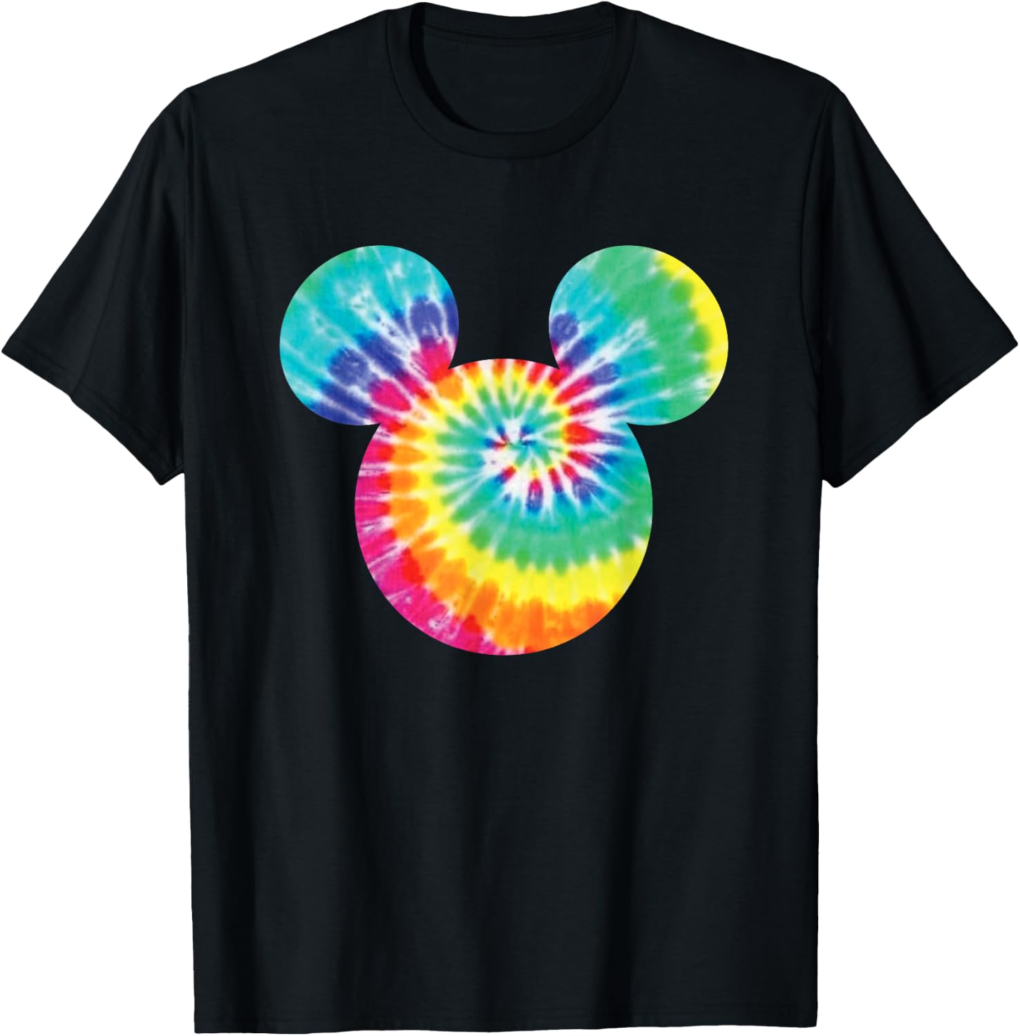 Disney Mickey Mouse Icon Rainbow Tie-Dye Short Sleeve T-Shirt
