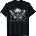 Moth Moon Geometry Heterocera Folkloric Wiccan Nature Goth T-Shirt Small