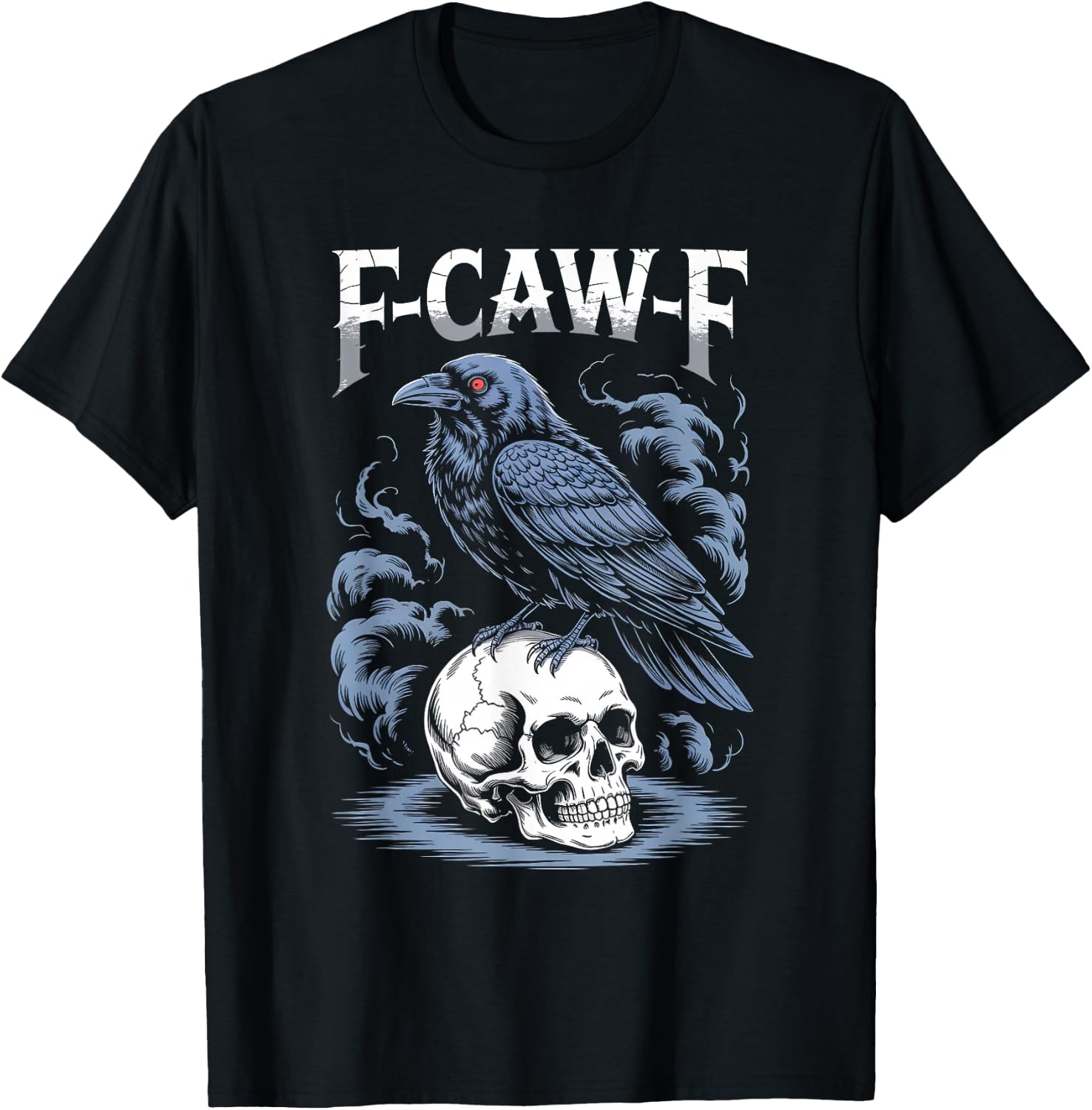Funny F-Caw-F Crow Gothic Moon Humor Halloween T-Shirt