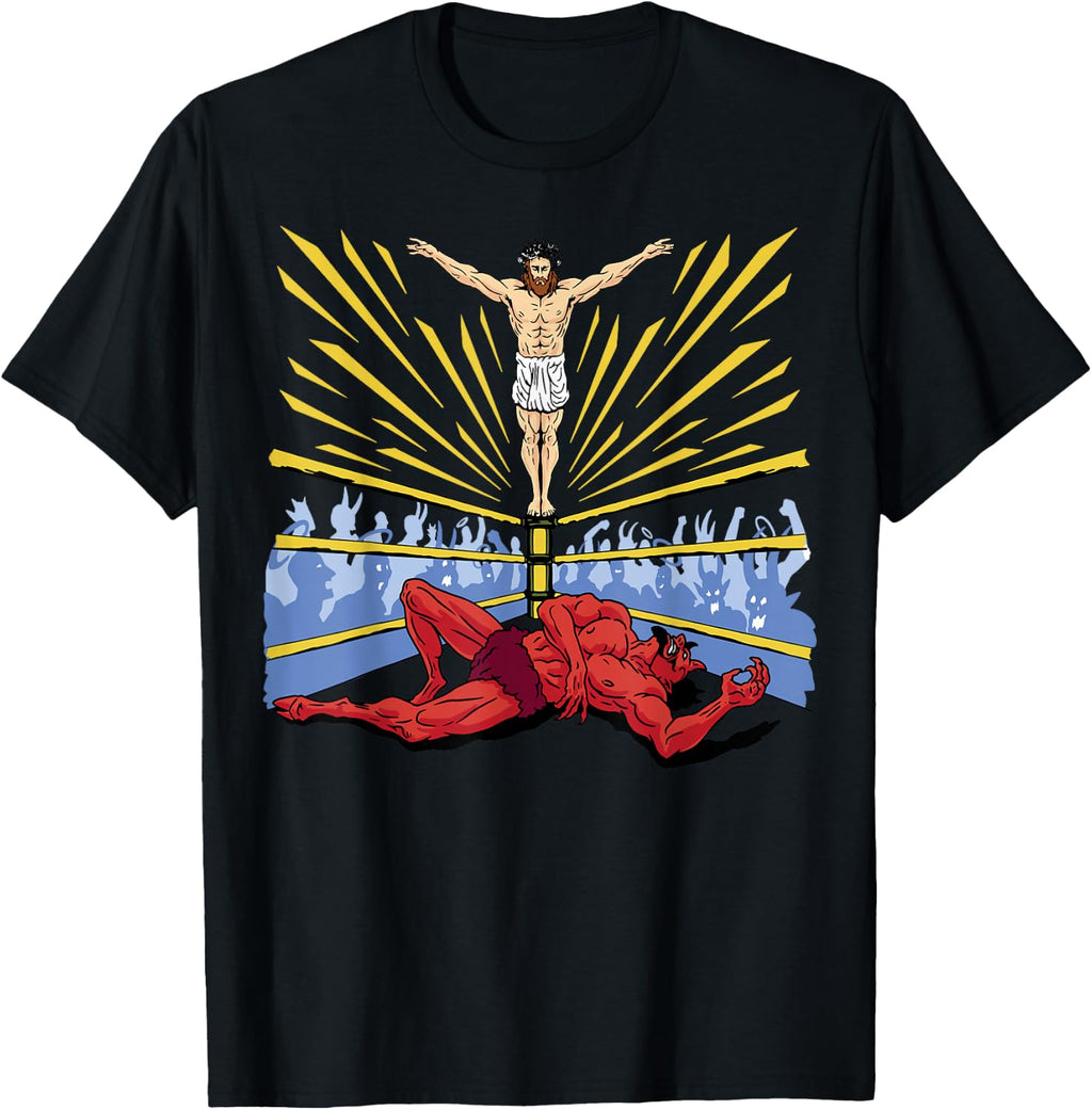 Jesus Wrestling Satan T-Shirt