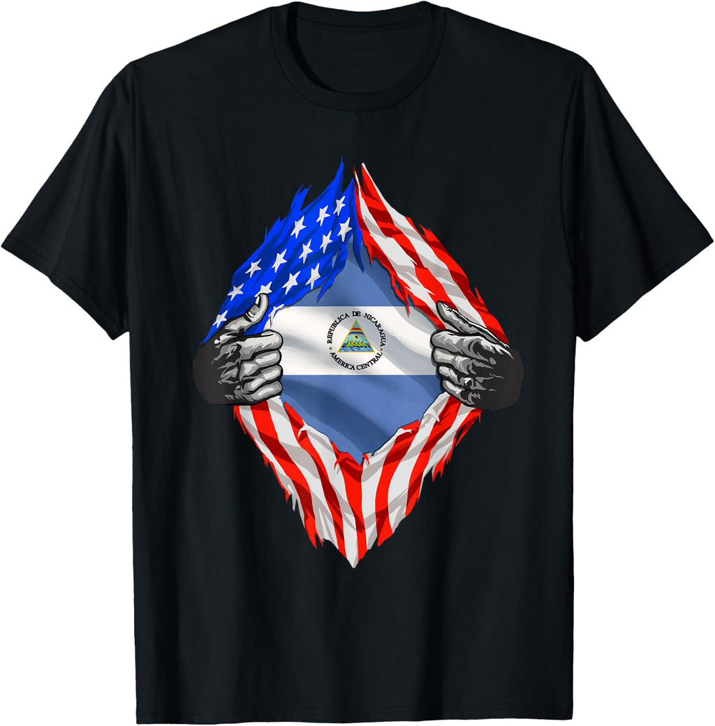 Nicaragua Flag Shirt Nicaraguan American Roots Heritage T-Shirt