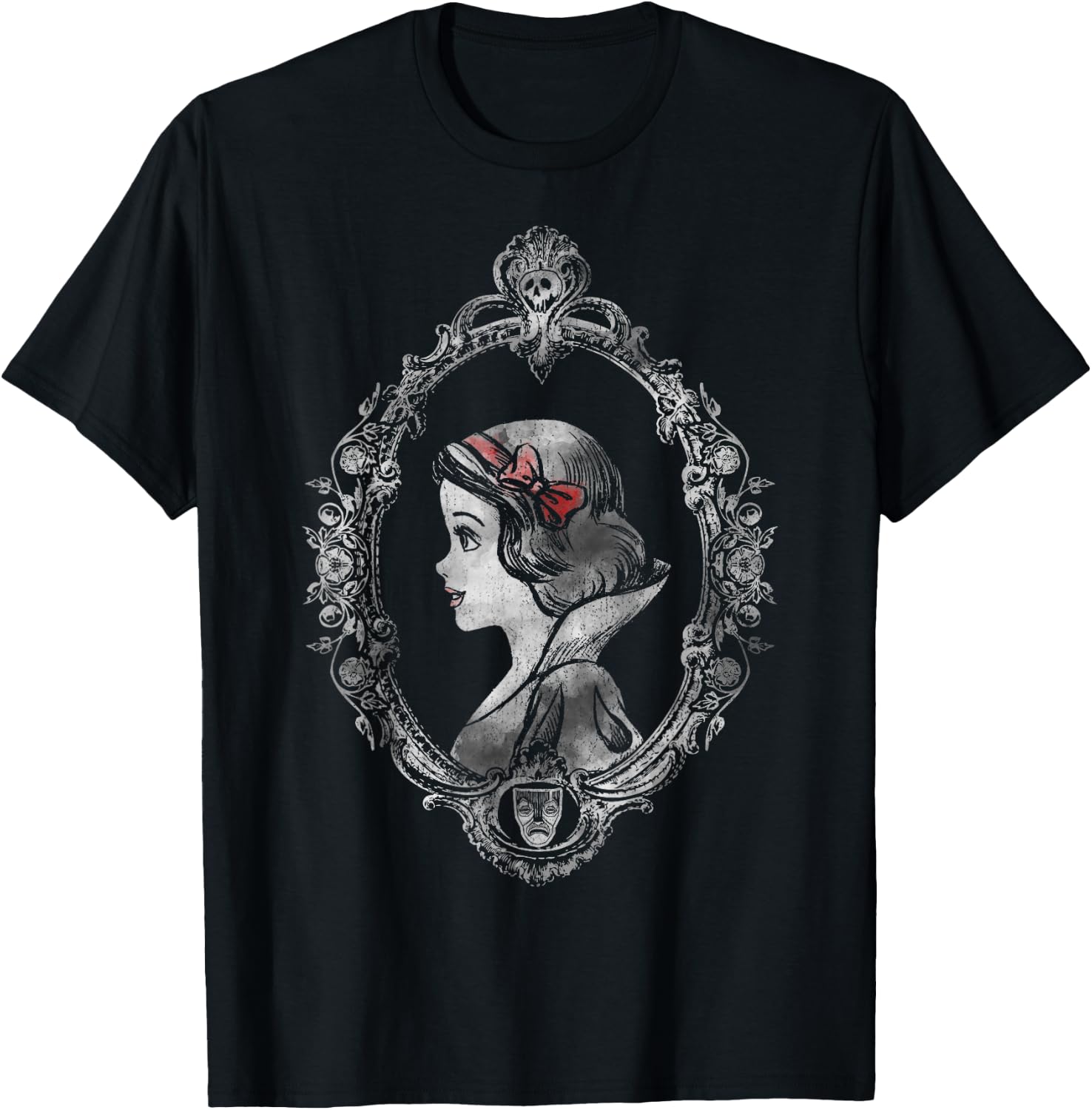Disney Snow White Framed Side Profile Faded Portrait T-Shirt Small