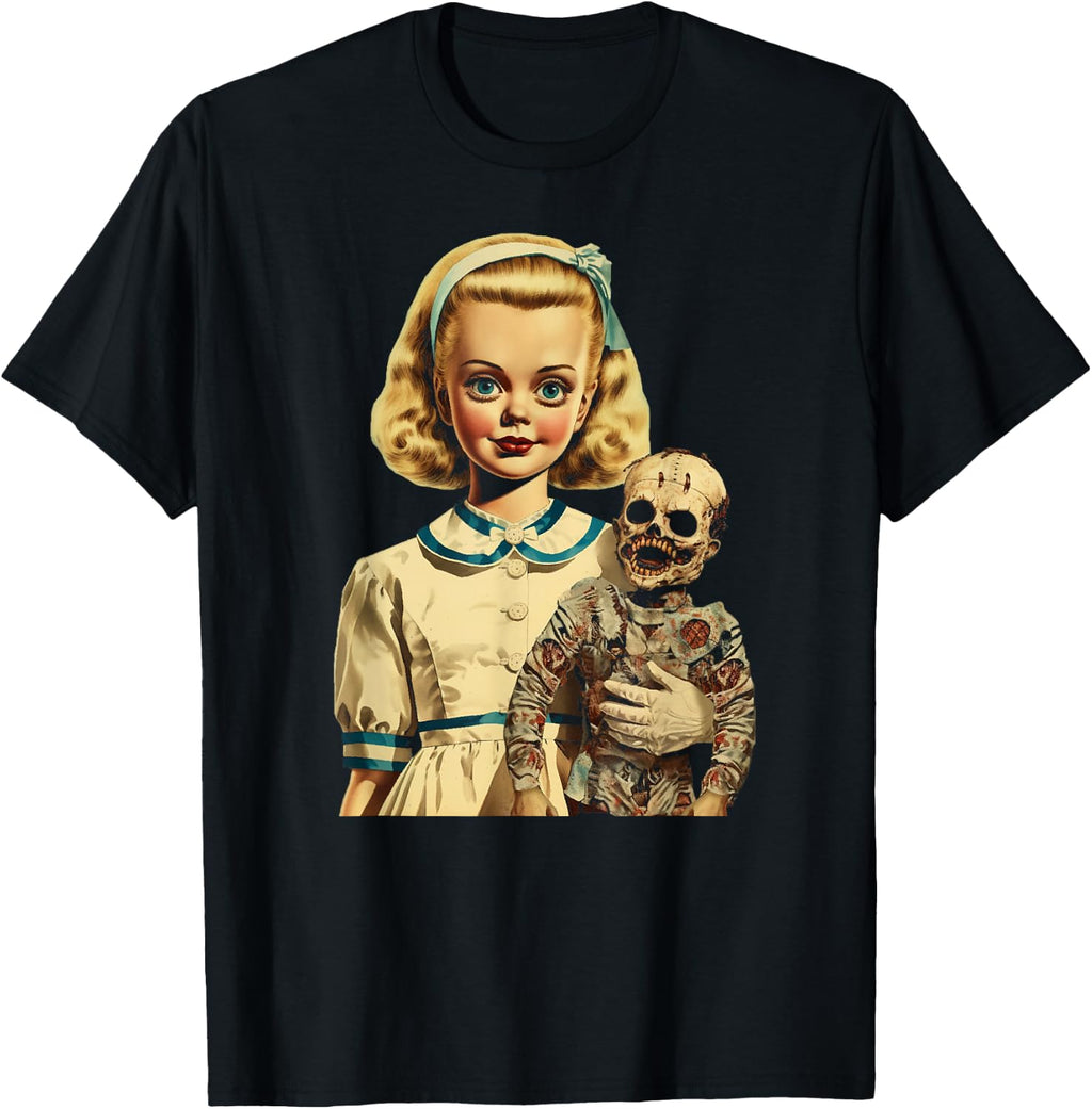 Creepy Girl With Her Even Creepier Doll T-Shirt
