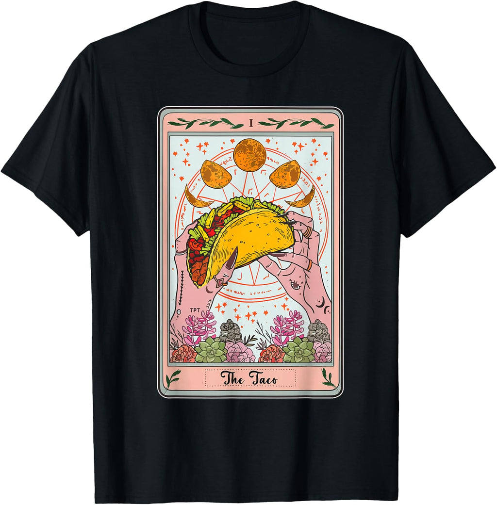 Taco Tarot Card Cinco Mayo Funny Mexican Tuesday Men Women T-Shirt