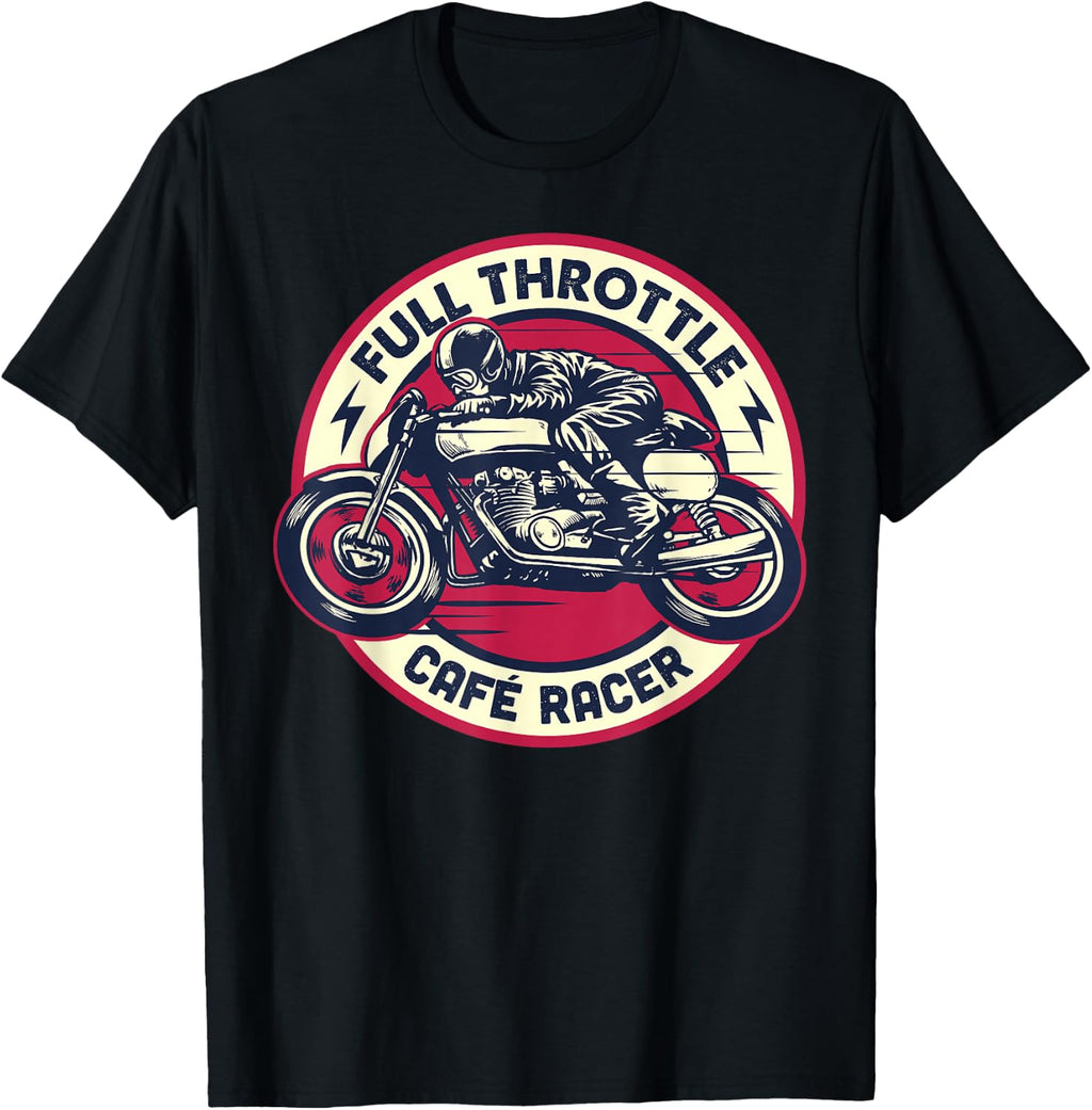 Cafe Racer - Full-Throttle - Vintage Motorcycle T-Shirt