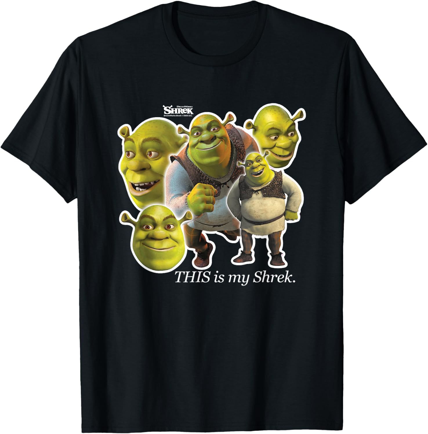 Shrek This Is My Shrek Expressions Collage T-Shirt