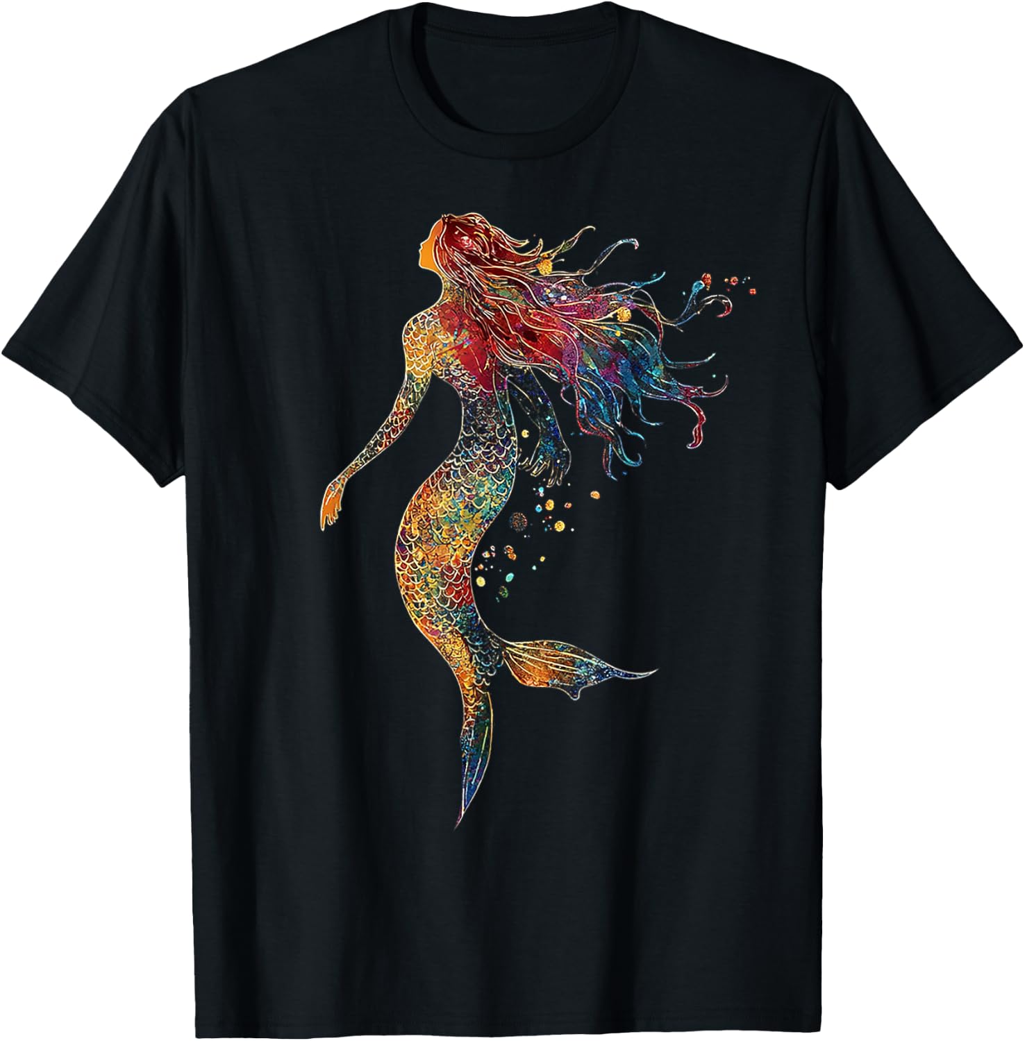 Mermaid Mythical Motif Fantasy Illustration Mermaid T-Shirt