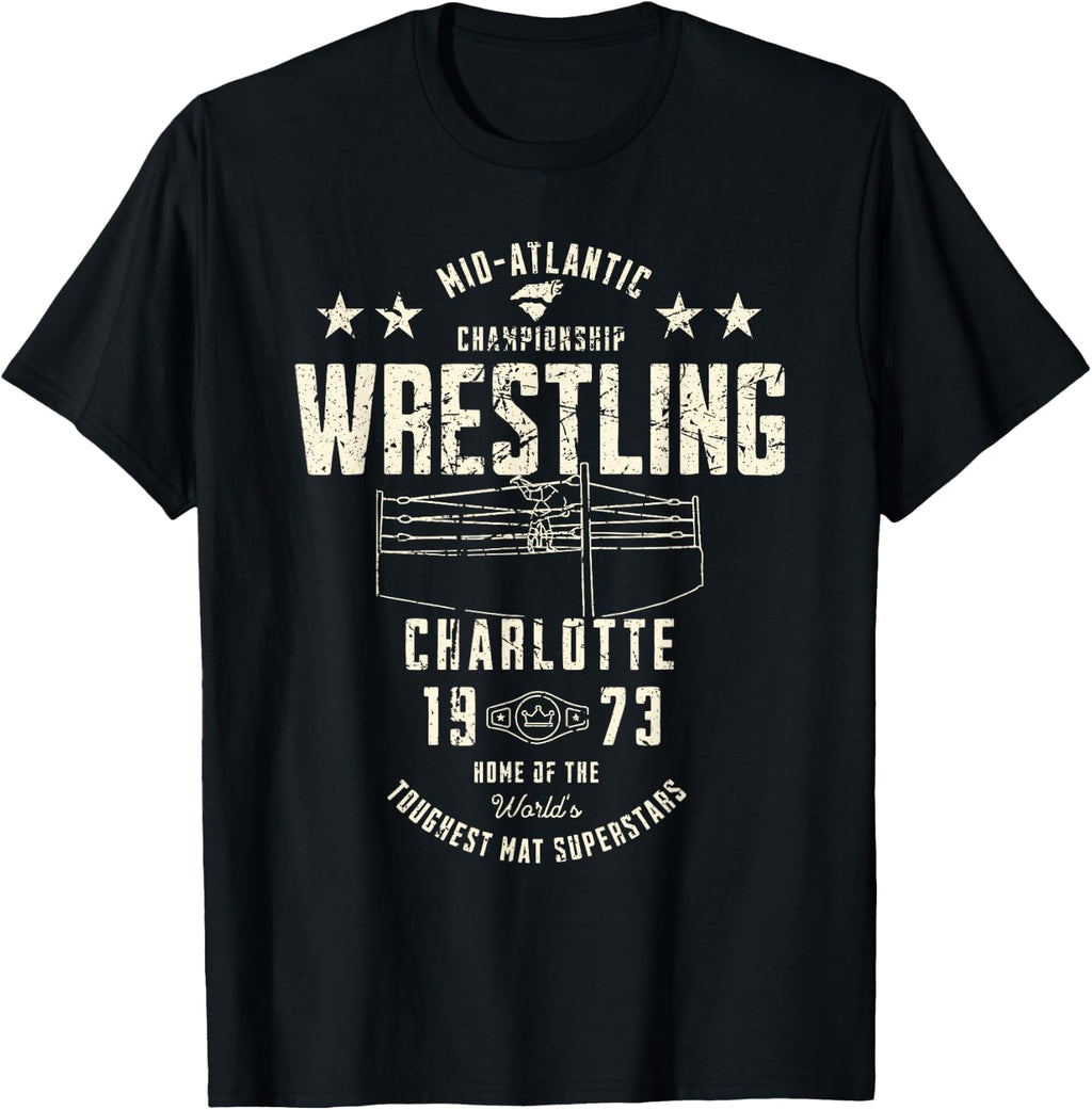 Vintage Pro Wrestling Territory Charlotte 1973 Mid-Atlantic T-Shirt