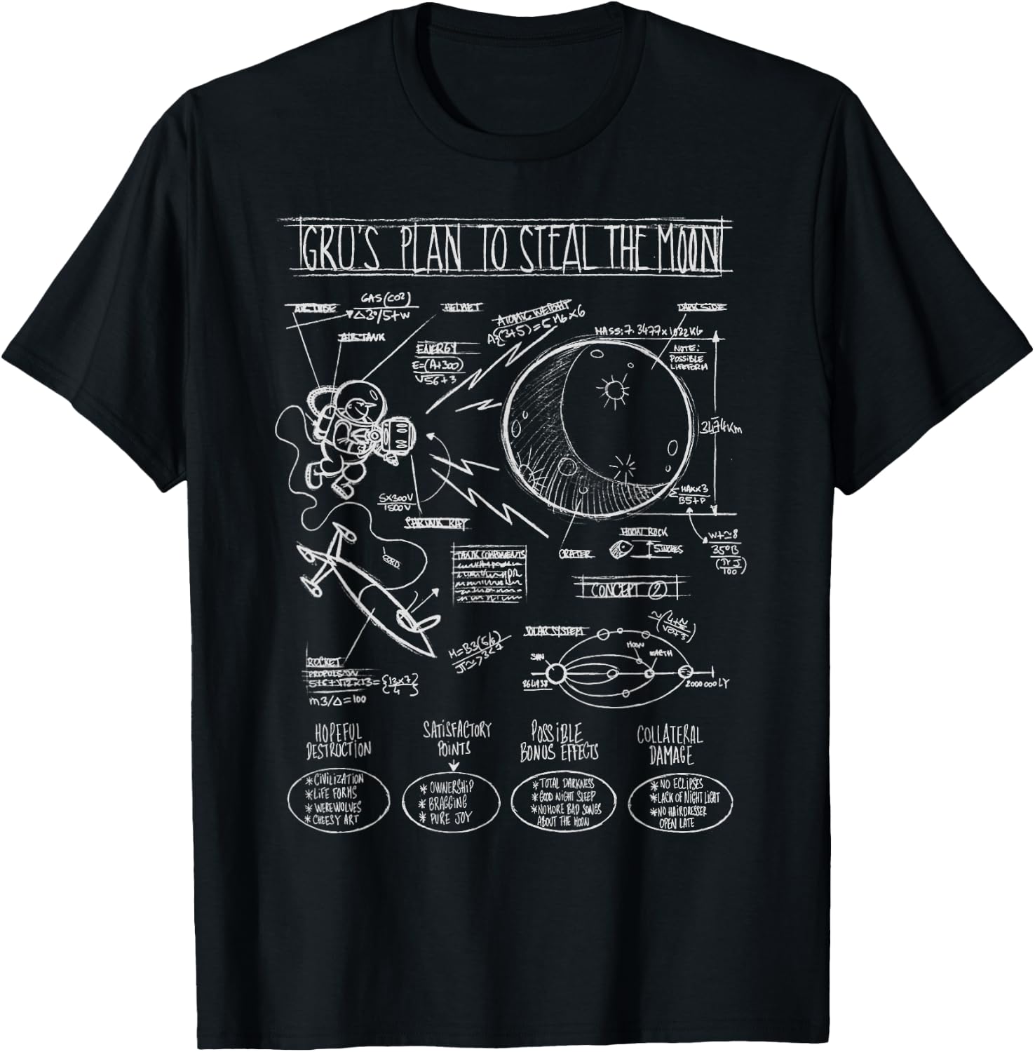 Despicable Me Minions Gru's Moon Plans Graphic T-Shirt T-Shirt