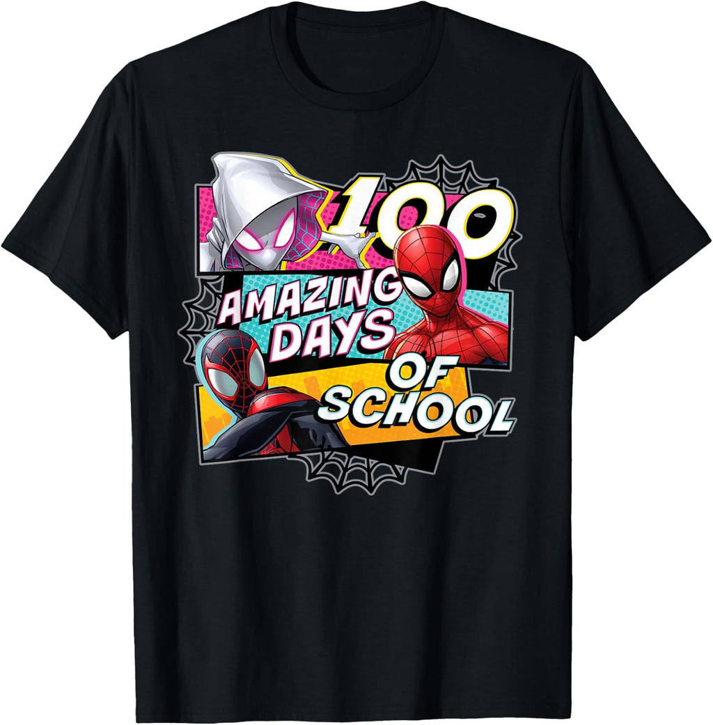 Marvel Super Heroes Team Spidey 100 Days of School 100th Day T-Shirt