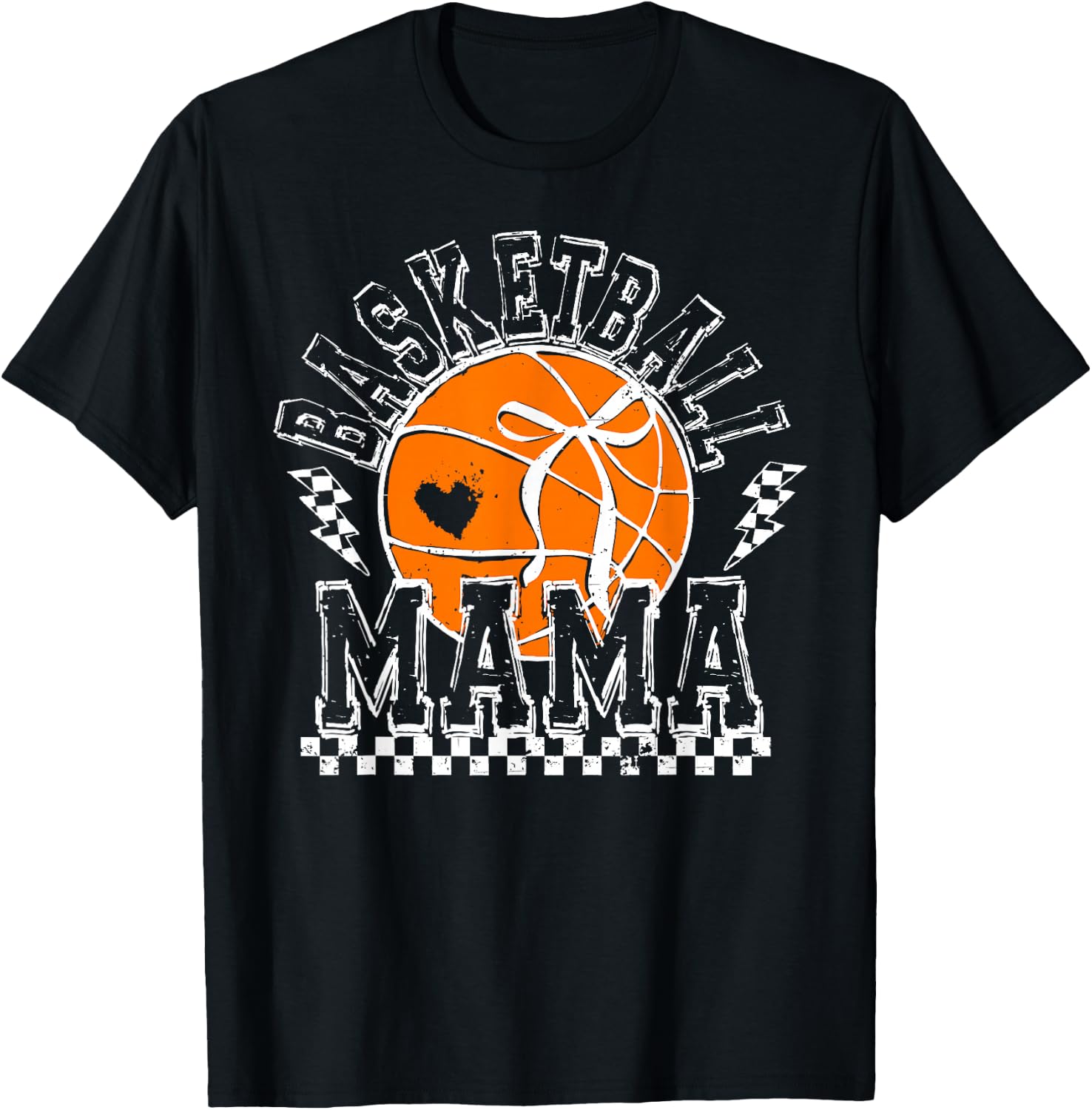Basketball Mama Coquette Bow Game Day Funny Sports Lover Mom T-Shirt