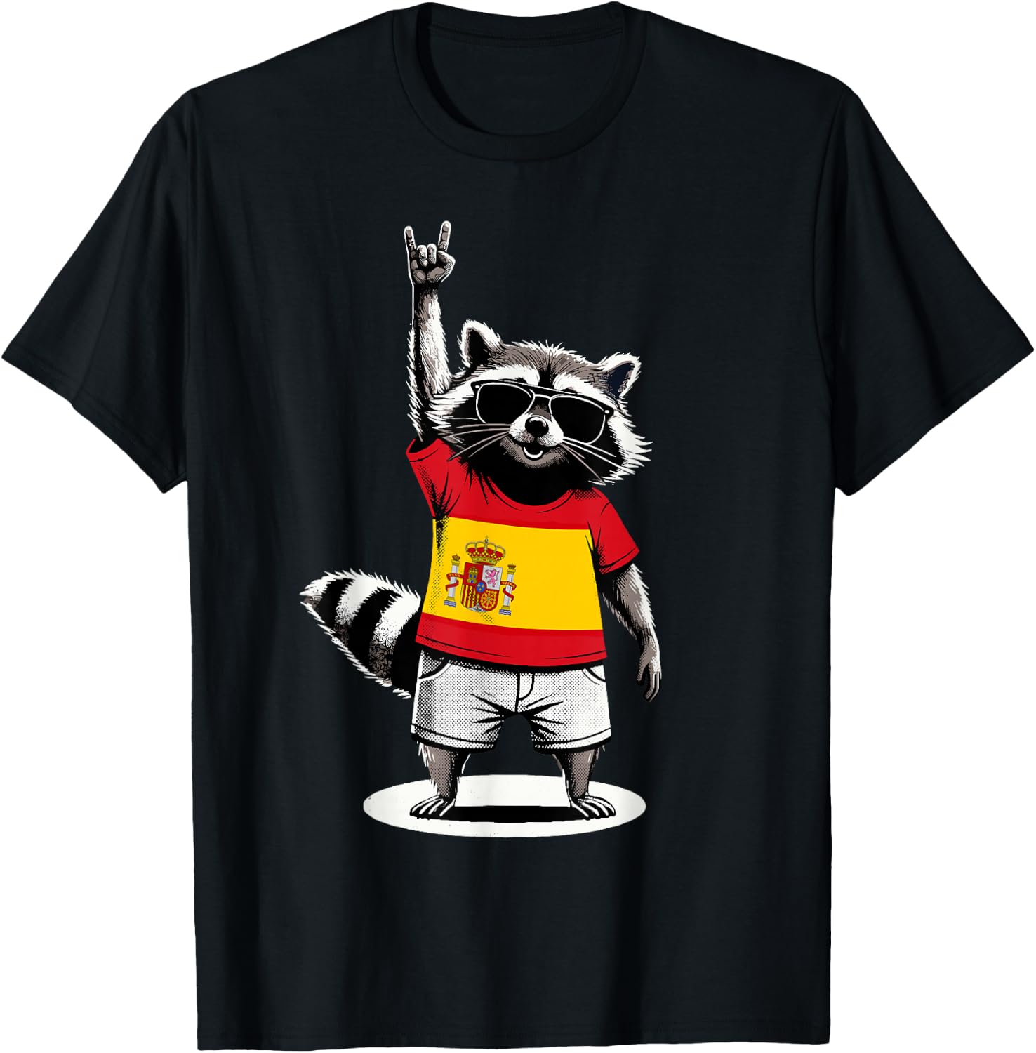 Spanish Flag Raccoon Funny Spain T-Shirt