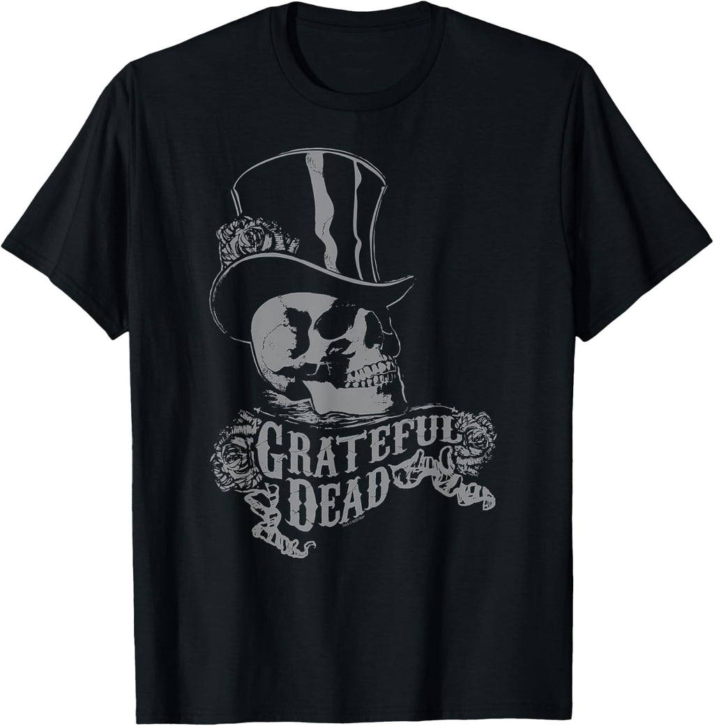Grateful Dead Skull with Top Hat and Roses Vintage Band T-Shirt