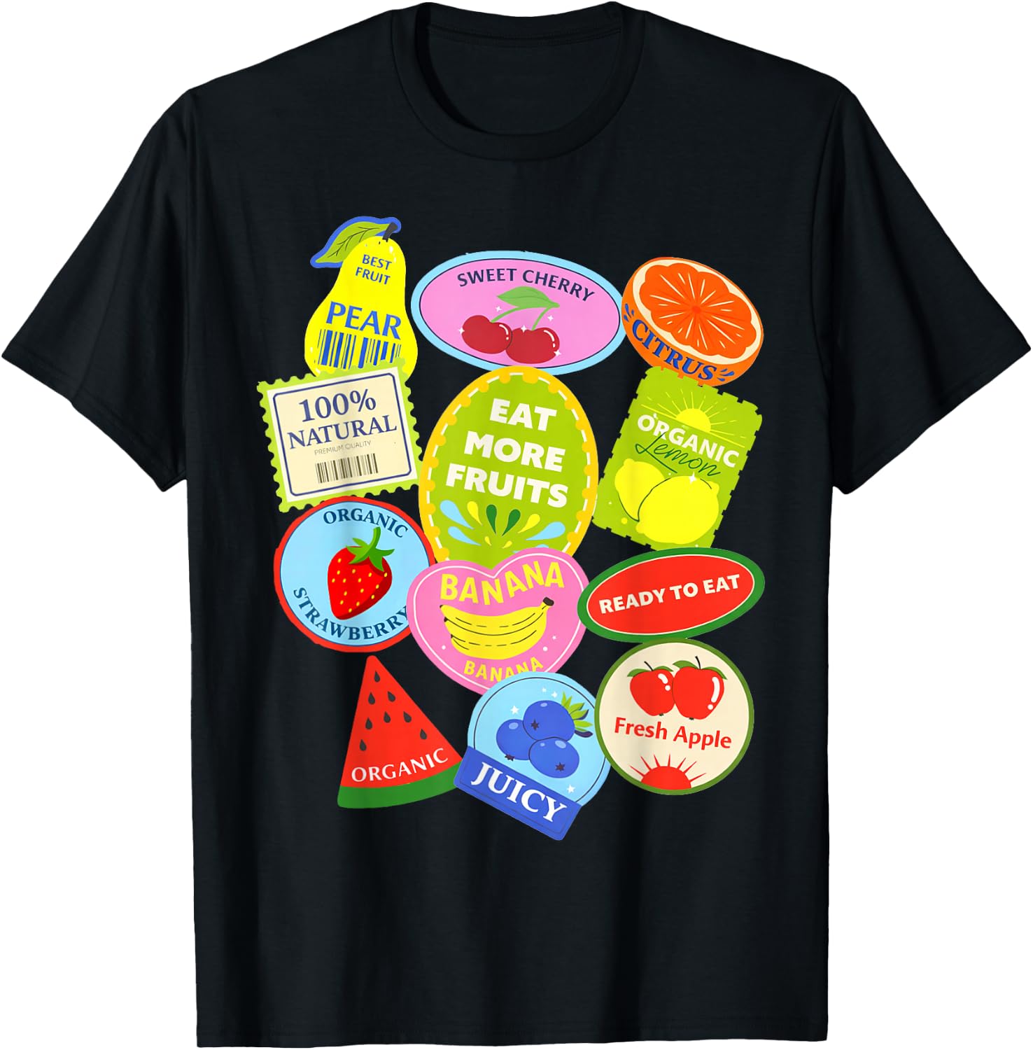 Fruit Stickers Sweet Summer Eat More Fruits Funny T-Shirt