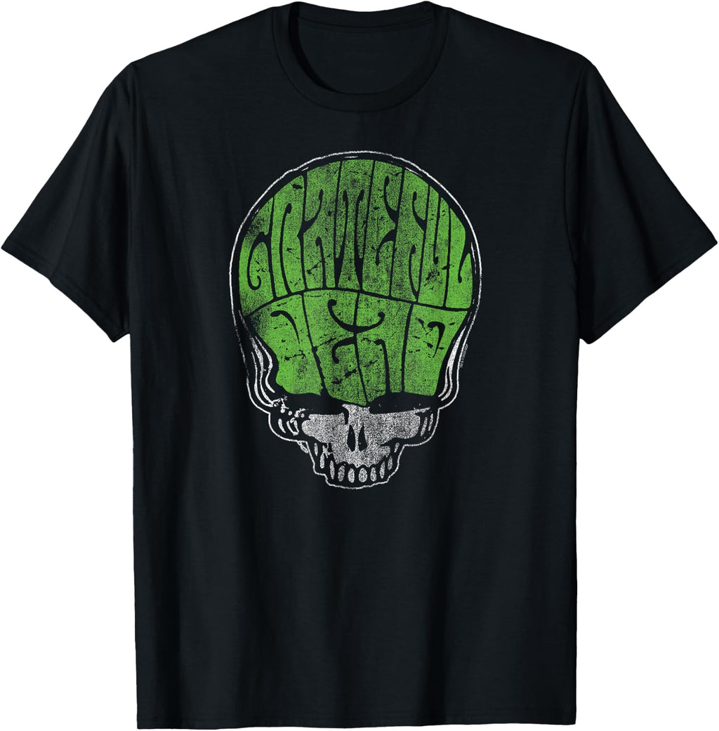 Grateful Dead Psychedelic Green Stealie Skull Vintage Band T-Shirt