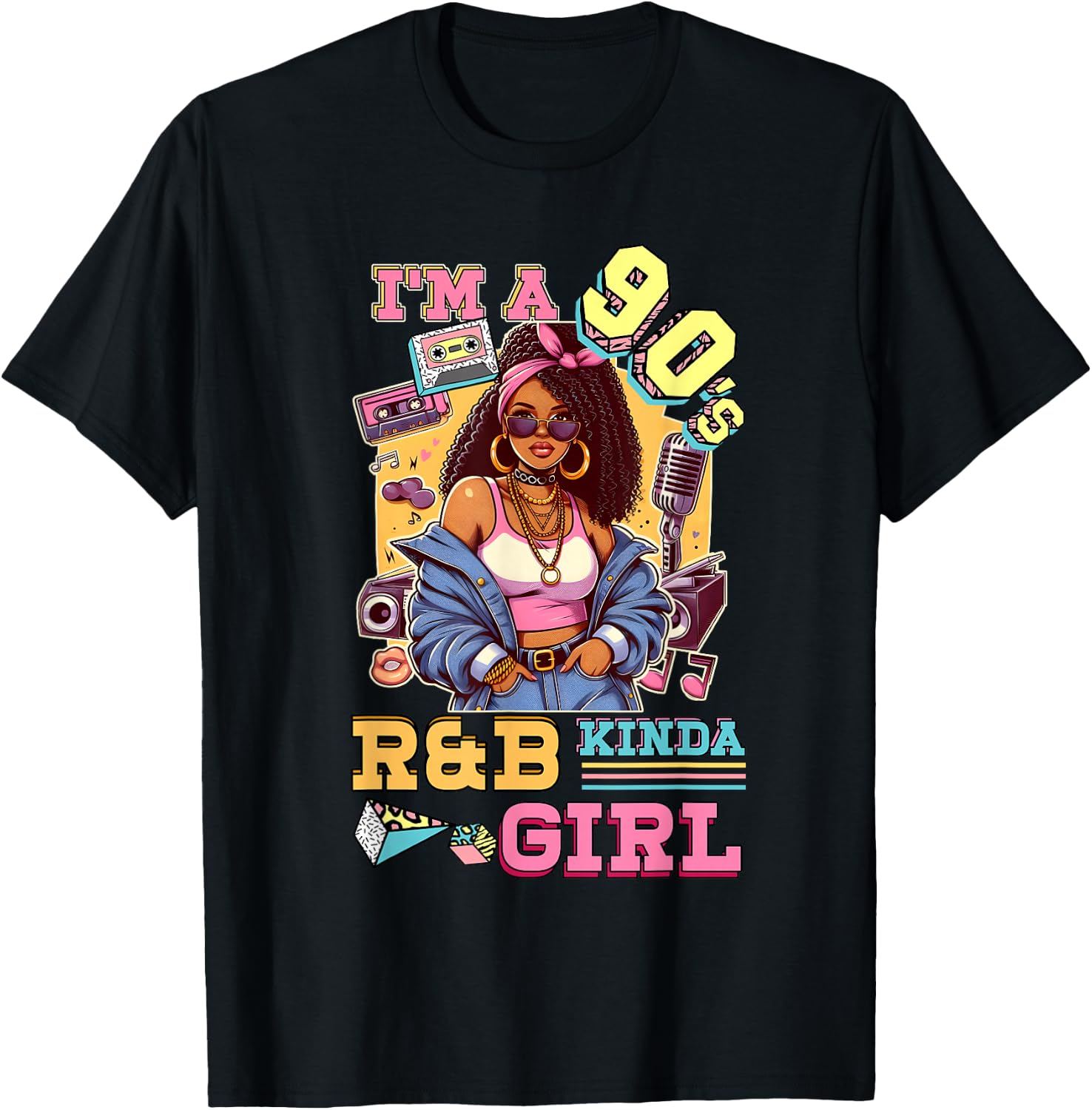 Women's 90s Kinda Girl RNB Hip Hop Soul Music Tees Vintage T Shirts for Women