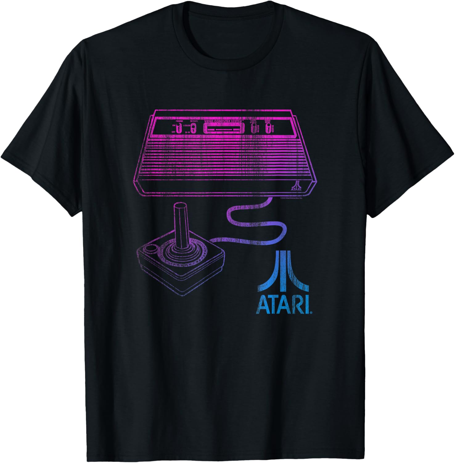 Atari Neon 80’s Console Pink & Blue Design T-Shirt