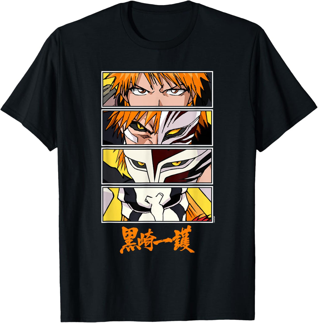 Bleach Ichigo Mask Evolution Anime Eyes with Kanji T-Shirt