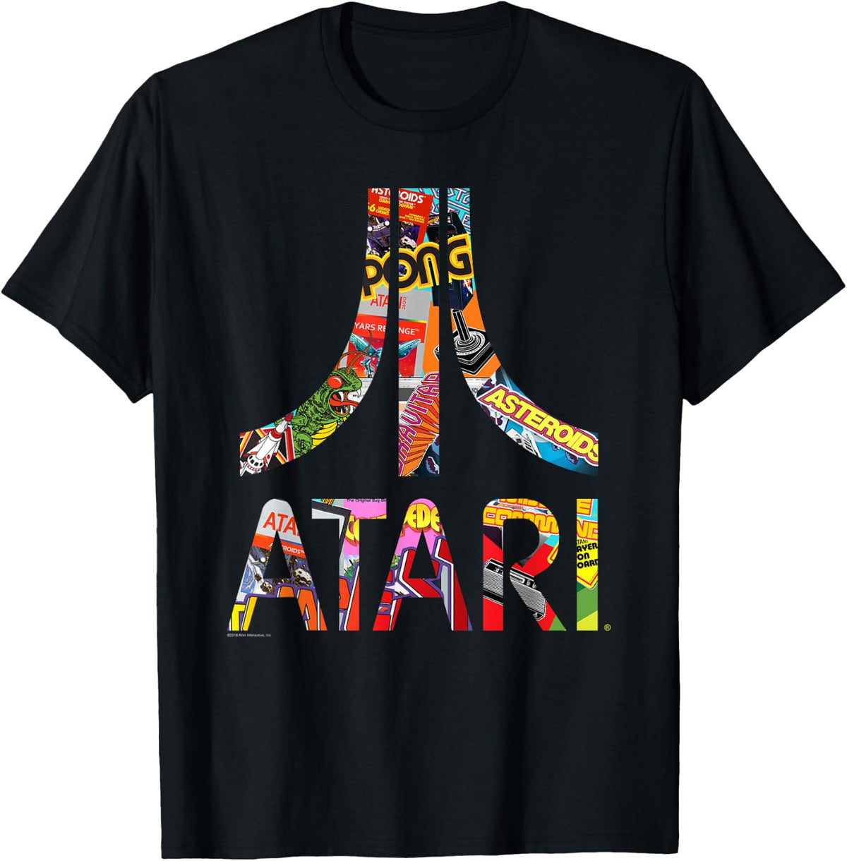 Atari Colorful Logo Collage Vintage Video Game T-Shirt