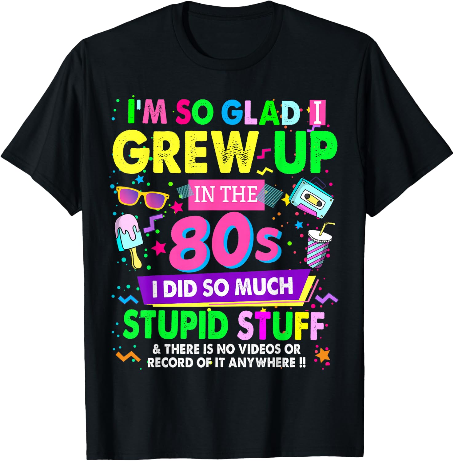 80s Design for Women Rave Outfit & 80s Festival Costume T-Shirt