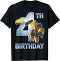 Transformers Bumblebee 4th Birthday T-Shirt Tees for Boys Girls Kids Men Women