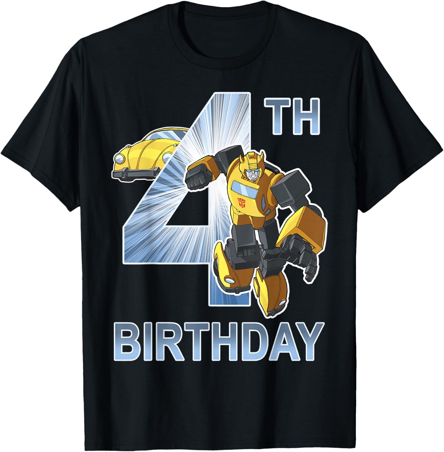 Transformers Bumblebee 4th Birthday T-Shirt Tees for Boys Girls Kids Men Women
