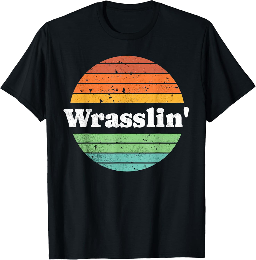 Retro Wrasslin' Funny Wrestling Lover Boys Mens 70s Style T-Shirt