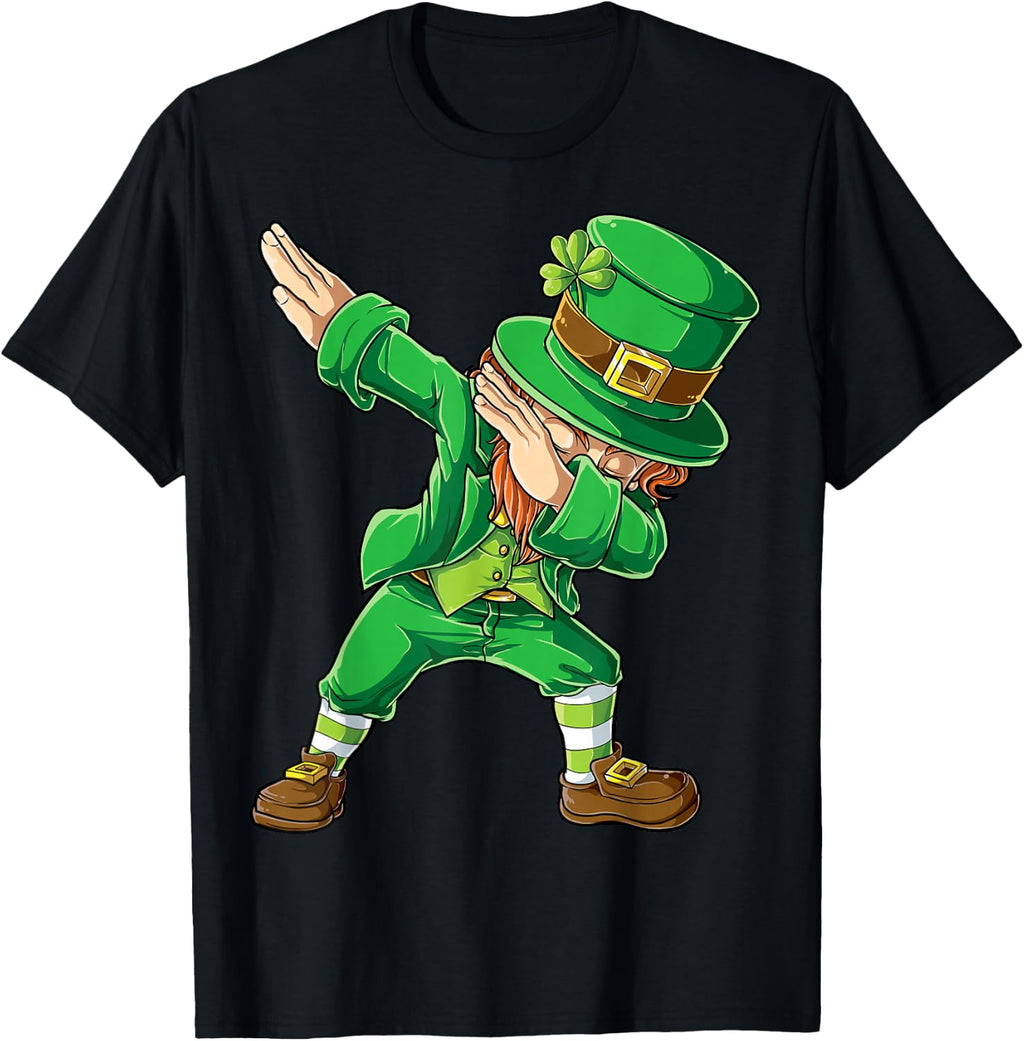 St Patricks Day Dabbing Leprechaun Boys Girls Men Dab Dance T-Shirt Small