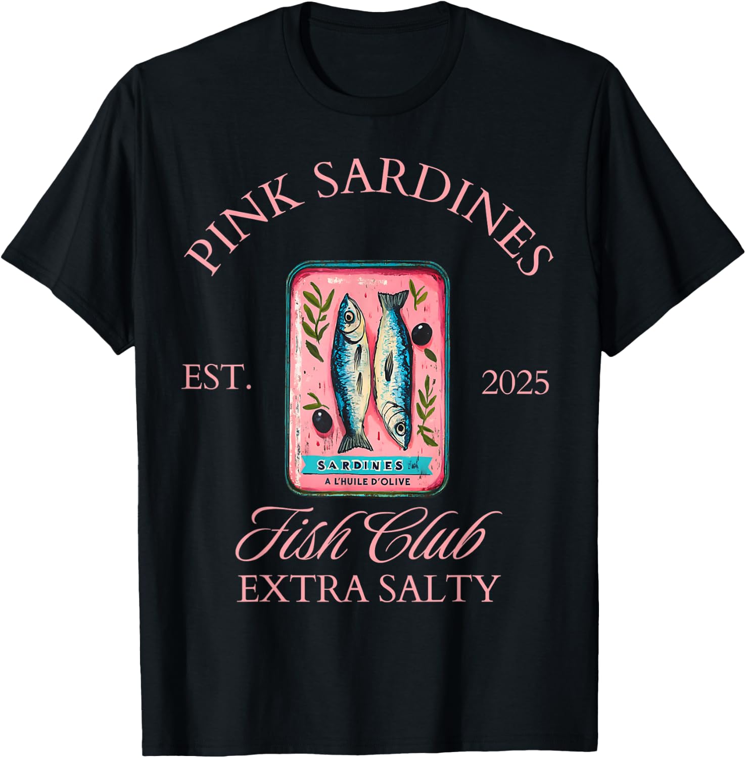 Sardine Tinned Fish Club Womens Salty Summer Social Club Top T-Shirt