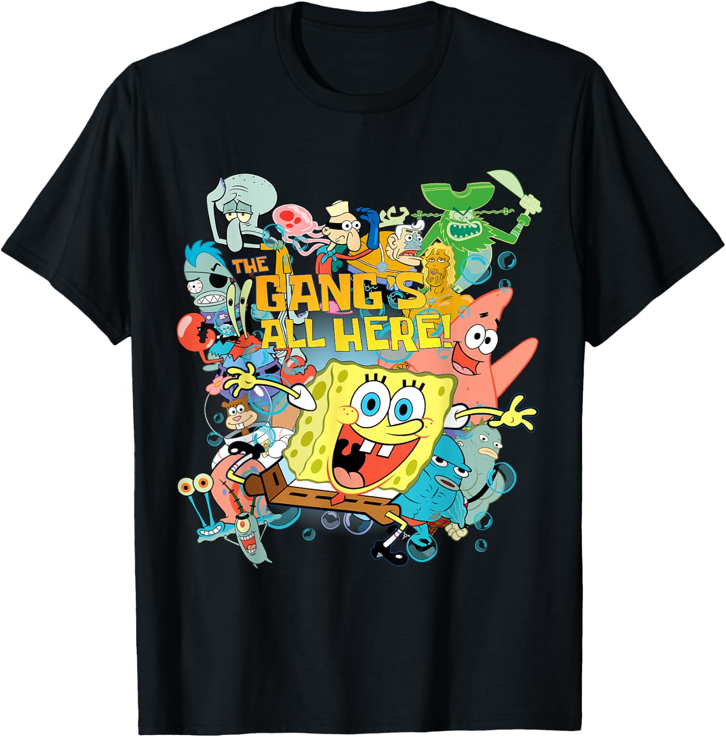 Spongebob Squarepants The Gangs All Here Funny T-Shirt Tee for Men Women