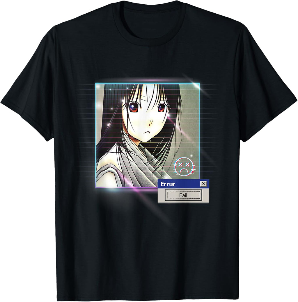 Sad Waifu Egirl Japanese Anime & Manga Vaporwave Emo Girl T-Shirt