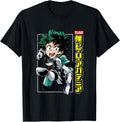 My Hero Academia Deku Action Pose with Kanji Anime T-Shirt