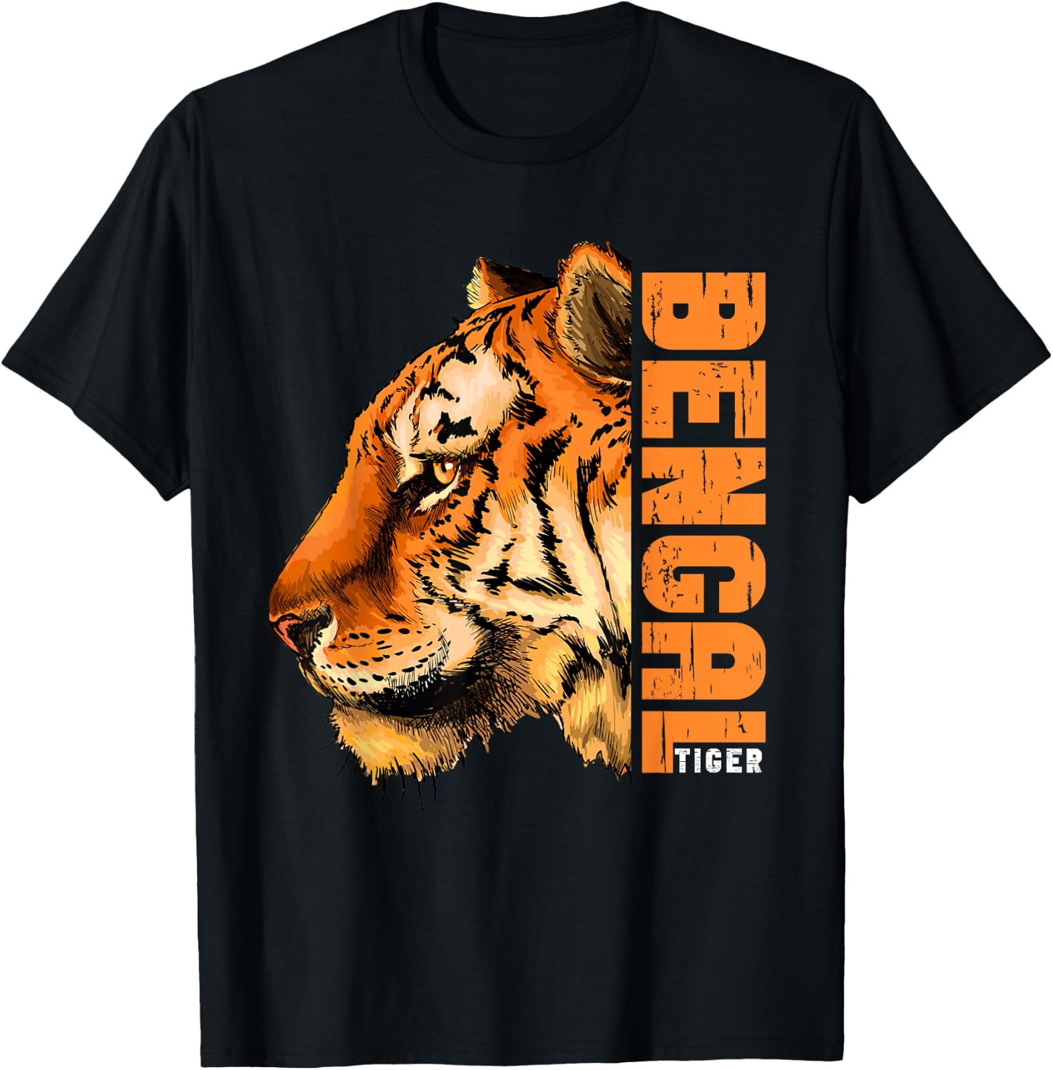 Retro Vintage Bengal Tiger Face Wild Tiger Face T-Shirt