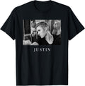Official Justin Bieber Reflection Photo B&W T-Shirt Small
