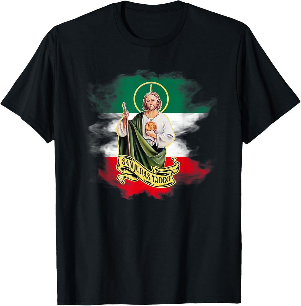 San Judas Tadeo con Bandera de México T-Shirt