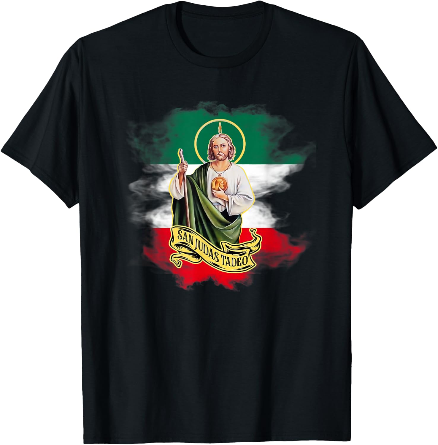 San Judas Tadeo con Bandera de México T-Shirt