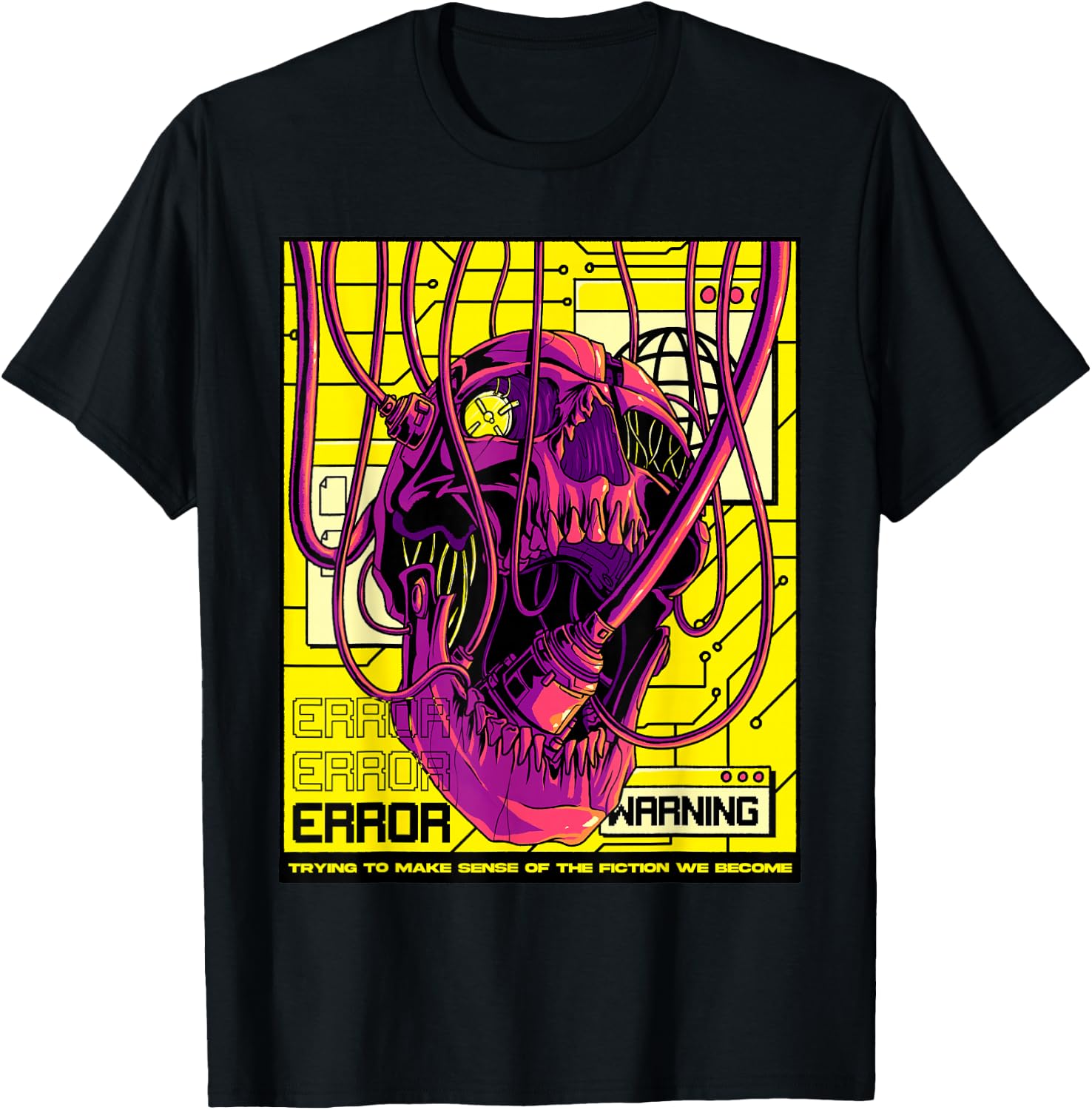 Cyberpunk Aesthetic Cyborg Robot Skull Sci-fi Skull Lover T-Shirt