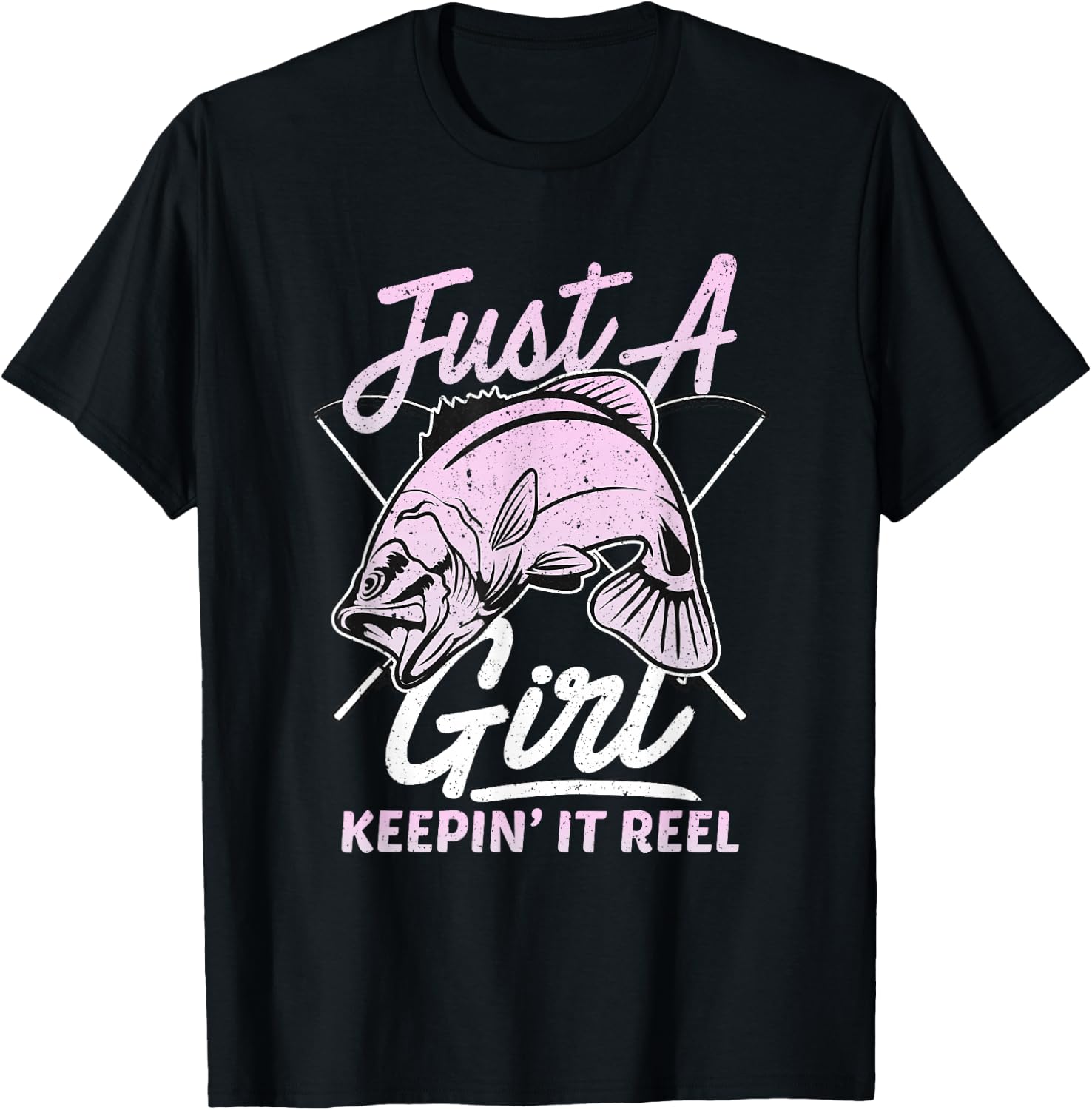 Cute Fishing Funny Keeping it Reel Womens Purple Pink T-Shirt Small