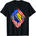 Bosnia Shirt Super USA Bosnian Flag Bosnian American Roots T-Shirt