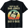Funny Dad Jokes in Dad-A-Base Vintage Father's Day Tees T Shirts for Men