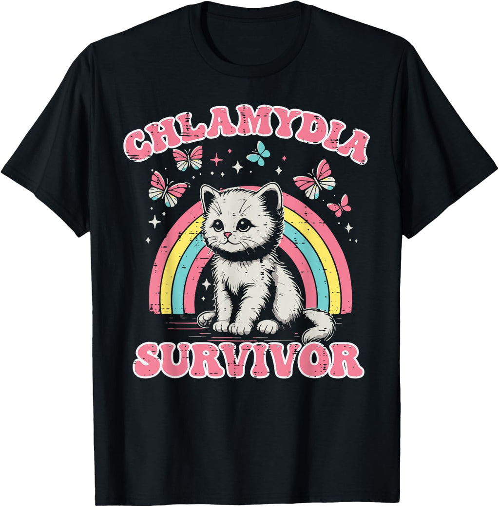 Funny Shirts Survivor Cat Cringe Weird Adult Humor Tees T Shirts for Men and Women