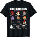 Chickens of The World Funny Cartoon Chicken Breeds Farm Art T-Shirt