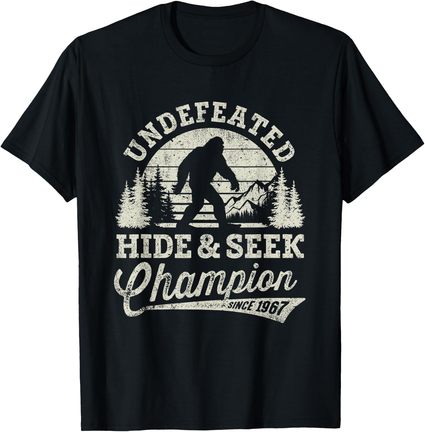 Bigfoot Undefeated Hide and Seek Champion Vintage T-Shirt