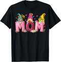 Mothers Day Cute Mom Gnomes Floral Mom Daughter Women T-Shirt