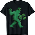 St Patricks Day Bigfoot Rock Sasquatch Leprechaun Shamrock T-Shirt