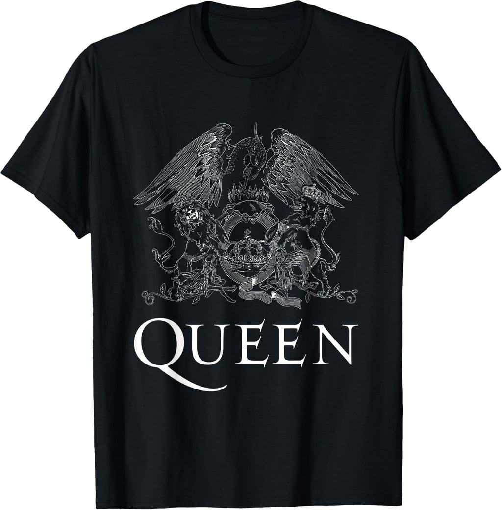Queen Official Classic Crest Logo White Short Sleeve T-Shirt