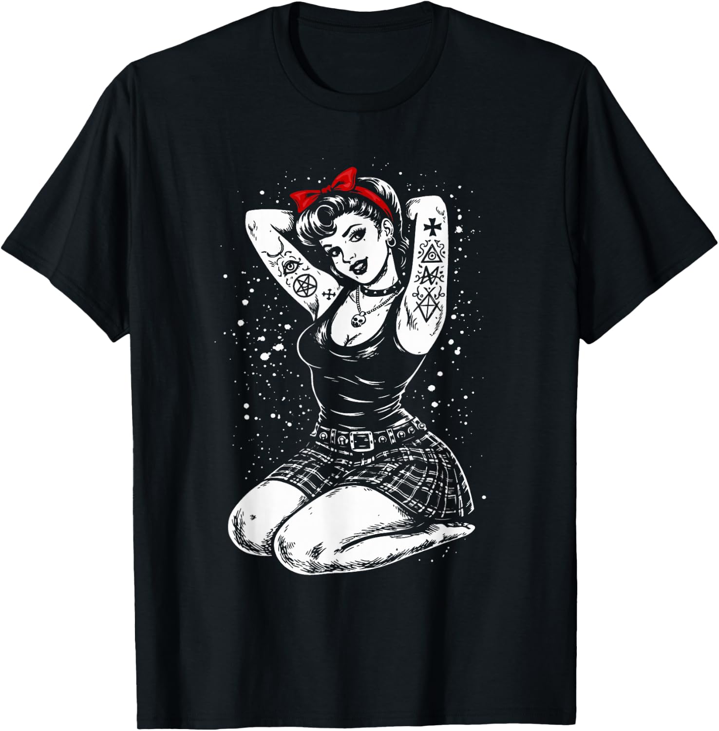 Pinup Girl Vintage Pop Art Tattoo Model Witchcore Aesthetic T-Shirt