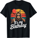 It's My Birthday Funny Bigfoot Sasquatch Bday Retro T-Shirt